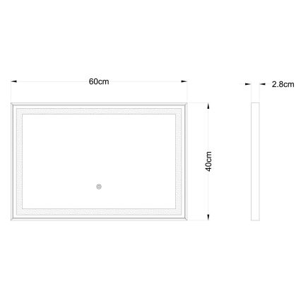 Globo - Espelho LED regulável com retroiluminação LED/10W/230V 2700/4000/6500K 60x40 cm