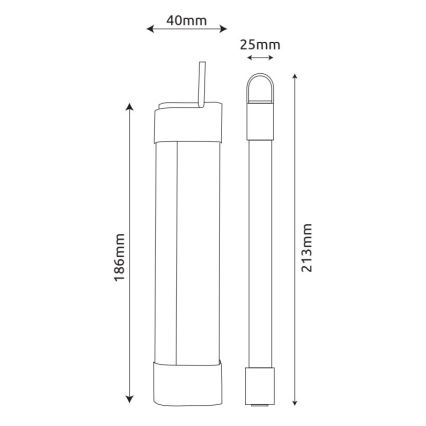 Globo - Luz LED recarregável sob o armário de cozinha 3em1 LED/2W/5V 3000/4000/7000K 800 mAh