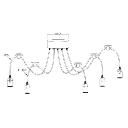 Globo - Iluminação pendente 5xE27/60W/230V
