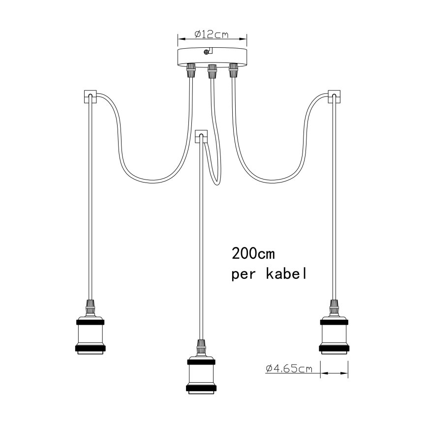Globo A32-3 - Candeeiro suspenso OLIVER 3xE27/40W/230V aranha
