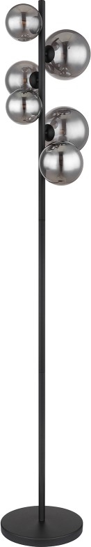 Globo - Candeeiro de chão LED 6xG9/3,5W/230V fumado/preto