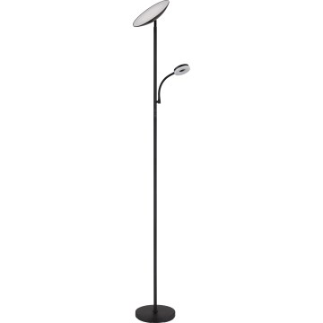 Globo - Candeeiro de chão LED com regulação LED/20W/230V+ LED/5W 3000/4000/6500K preto