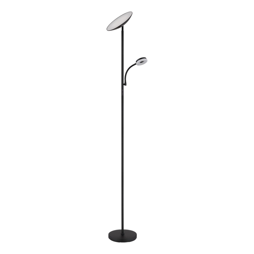 Globo - Candeeiro de chão LED com regulação LED/20W/230V+ LED/5W 3000/4000/6500K preto