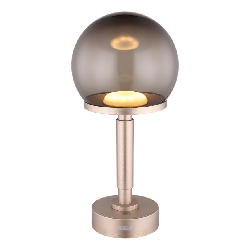 Globo - Candeeiro de mesa LED tátil com regulação LED/2,5W/5V 1800mAh 2700/4000/6500K Rosa dourado