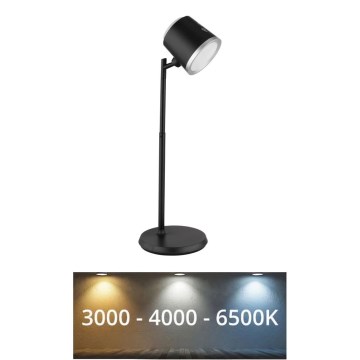 Globo - Candeeiro de mesa táctil LED com regulação 4em1 LED/6W/3,7V 3000K/4000K/6500K 1500 mAh USB preto