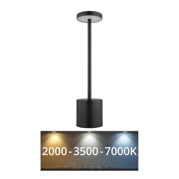Globo - Candeeiro de mesa táctil LED com regulação LED/1,2W/3,7V 2000K/3500K/7000K 1200 mAh USB preto