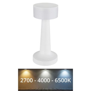 Globo - Candeeiro de mesa táctil LED com regulação LED/1W/3,7V 2700K/4000K/6500K 800 mAh USB branco