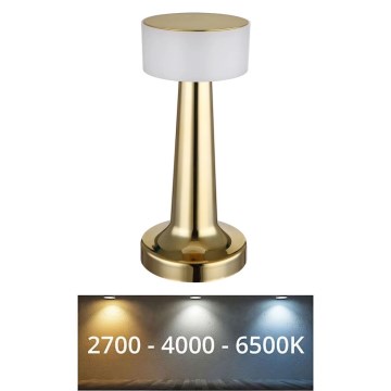 Globo - Candeeiro de mesa táctil LED com regulação LED/1W/3,7V 2700K/4000K/6500K 800 mAh USB dourado