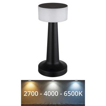 Globo - Candeeiro de mesa táctil LED com regulação LED/1W/3,7V 2700K/4000K/6500K 800 mAh USB preto