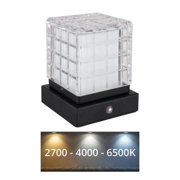 Globo - Candeeiro de mesa táctil LED com regulação LED/2,5W/3,7V 2700K/4000K/6500K 1800 mAh USB preto