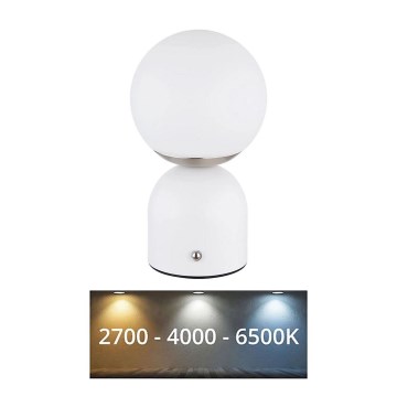 Globo - Candeeiro de mesa táctil LED com regulação LED/2W/5V 2700/4000/6500K 1800 mAh branco