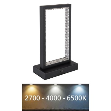 Globo - Candeeiro de mesa táctil LED com regulação LED/3W/3,7V 2700K/4000K/6500K 1800 mAh USB preto