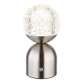 Globo - Candeeiro de mesa tátil LED com regulação LED/2,5W/3,7V 2700/4000/6500K 1800 mAh USB cromado mate