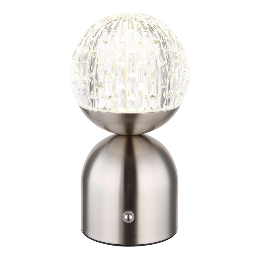 Globo - Candeeiro de mesa tátil LED com regulação LED/2,5W/3,7V 2700/4000/6500K 1800 mAh USB cromado mate