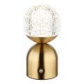 Globo - Candeeiro de mesa tátil LED com regulação LED/2,5W/3,7V 2700/4000/6500K 1800 mAh USB latão