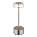 Globo - Candeeiro de mesa tátil LED com regulação LED/2,5W/3,7V 2700/4000/6500K 1800mAh cromado mate