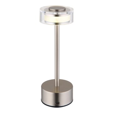 Globo - Candeeiro de mesa tátil LED com regulação LED/2,5W/3,7V 2700/4000/6500K 1800mAh cromado mate