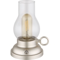 Globo - Candeeiro de mesa tátil LED flexível com regulação LED/1W/3,7V 1200 mAh cromado mate