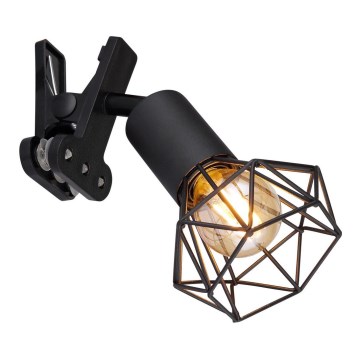 Globo - Candeeiro de parede com clipe 1xE14/40W/230V preto