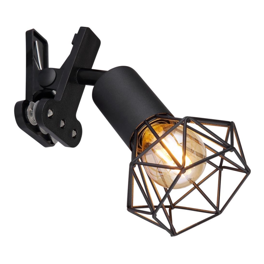 Globo - Candeeiro de parede com clipe 1xE14/40W/230V preto