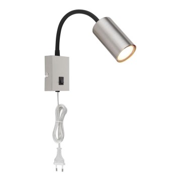 Globo - Candeeiro de parede flexível 1xGU10/25W/230V preto/cromado mate