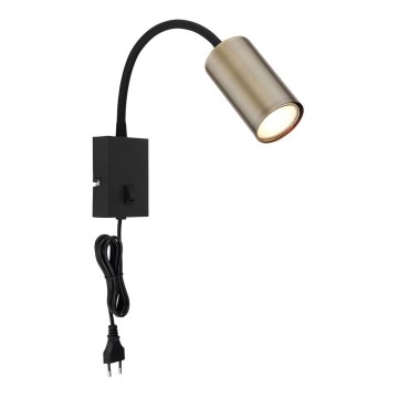 Globo - Candeeiro de parede flexível 1xGU10/25W/230V preto/latão