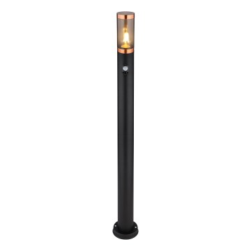 Globo - Candeeiro exterior com sensor 1xE27/15W/230V IP44 110 cm preto/cobre