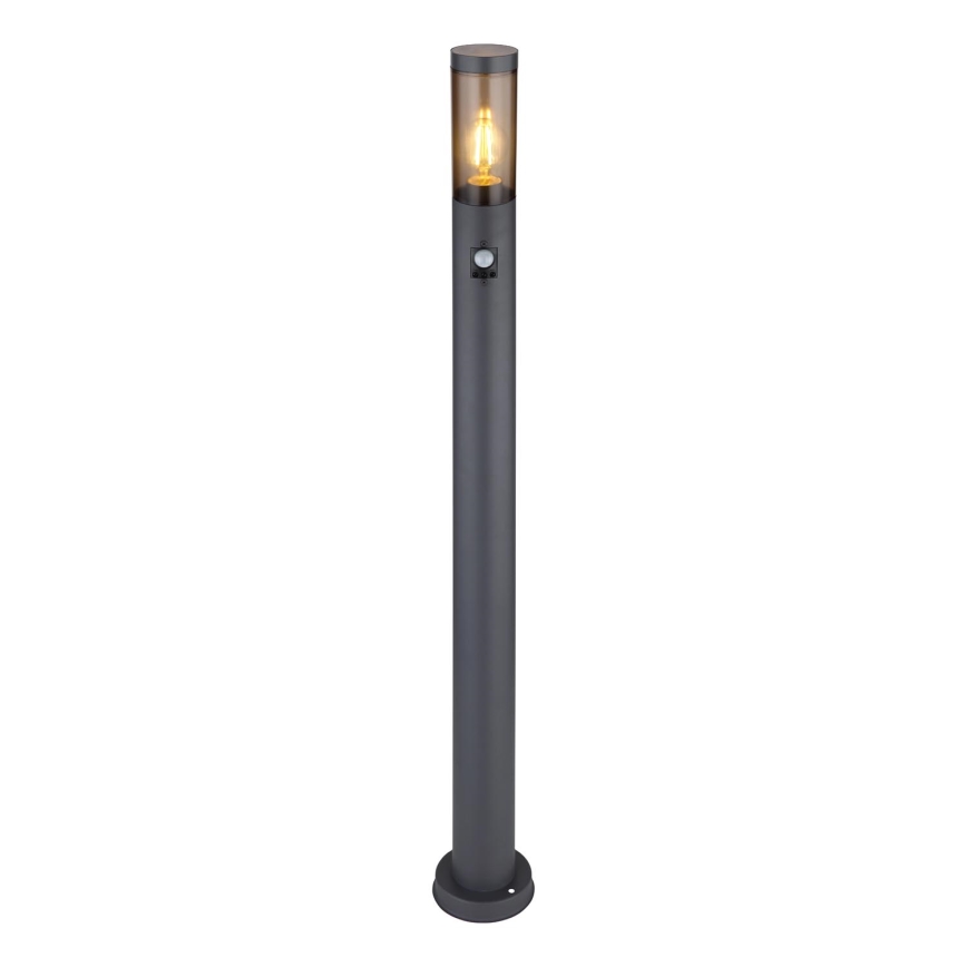 Globo - Candeeiro exterior com sensor 1xE27/15W/230V IP44 110 cm preto