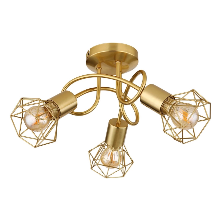 Globo - Candeeiro integrado 3xE14/40W/230V dourado