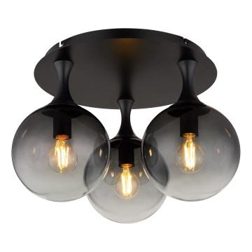 Globo - Candeeiro integrado 3xE27/10W/230V diâmetro 46 cm preto