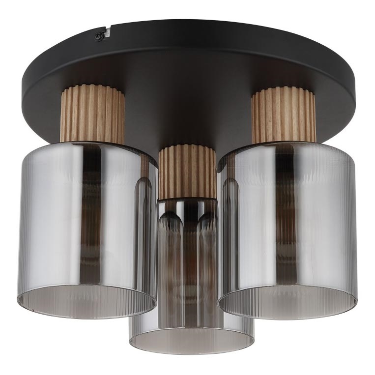 Globo - Candeeiro integrado 3xE27/25W/230V preto diâmetro 30 cm