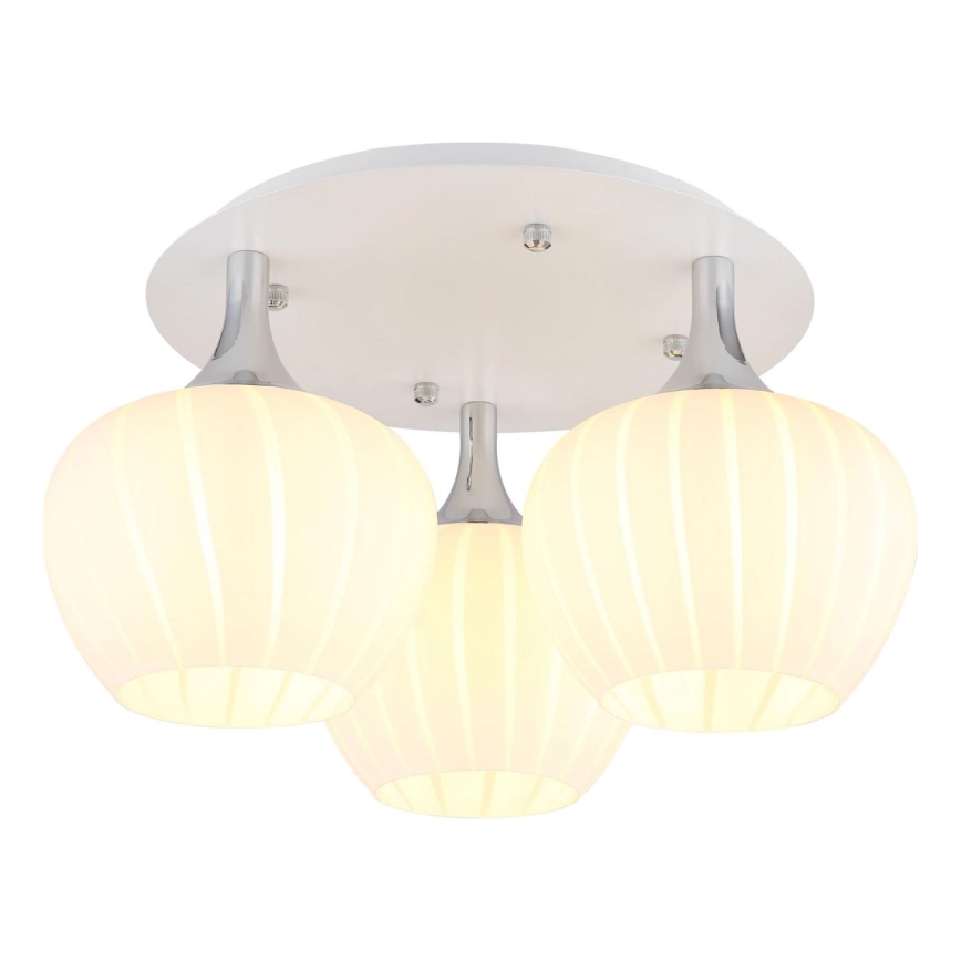 Globo - Candeeiro integrado 3xE27/40W/230V branco