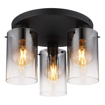 Globo - Candeeiro integrado 3xE27/40W/230V diâmetro 40,5 cm preto