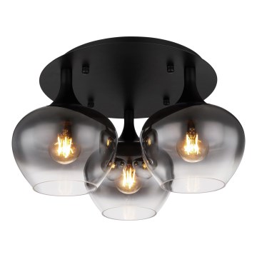 Globo - Candeeiro integrado 3xE27/40W/230V diâmetro 45 cm preto