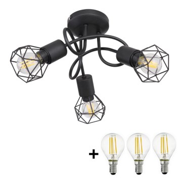 Globo - Candeeiro  integrado LED 3xE14/6W/230V preto