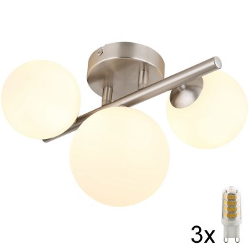 Globo - Candeeiro  integrado LED RIHA 3xG9/3,5W/230V cromado mate