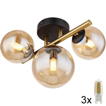 Globo - Candeeiro  integrado LED RIHA 3xG9/3,5W/230V latão