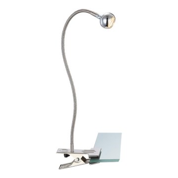 Globo - Candeeiro pequeno flexível LED com clipe LED/3W/230V cromado mate