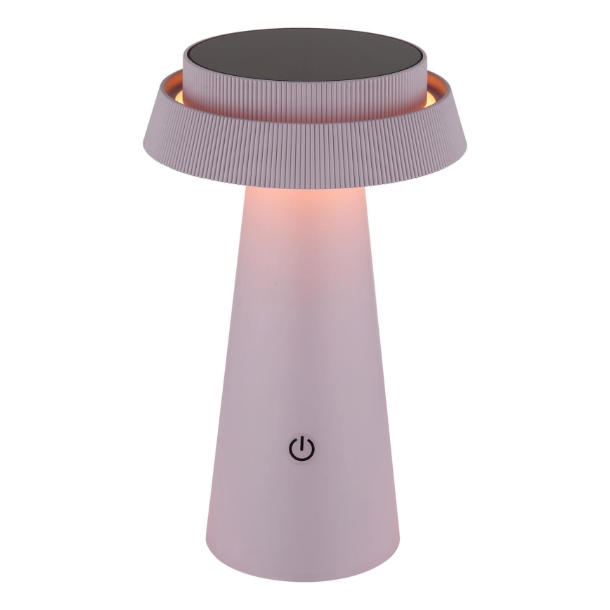 Globo - Candeeiro solar LED tátil com regulação LED/4W/3,7W IP54 rosa