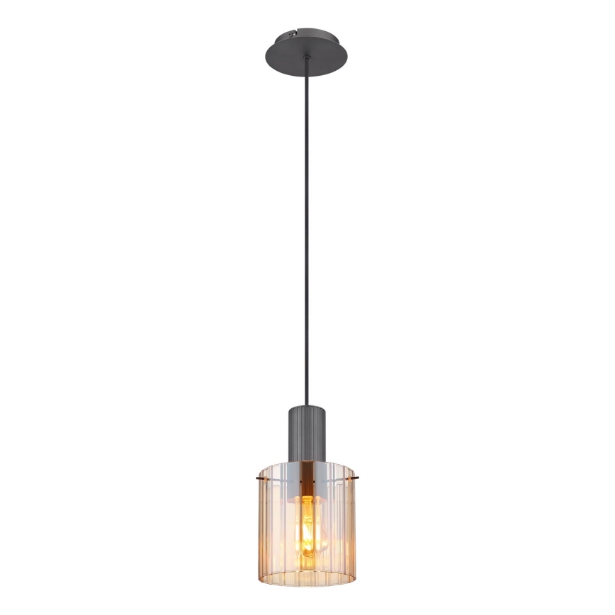 Globo - Candeeiro suspenso 1xE27/40W/230V diâmetro 18 cm castanho