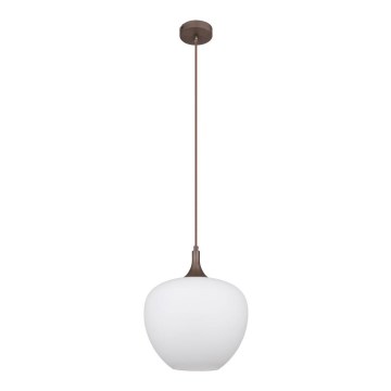 Globo - Candeeiro suspenso 1xE27/60W/230V diâmetro 29 cm branco/castanho