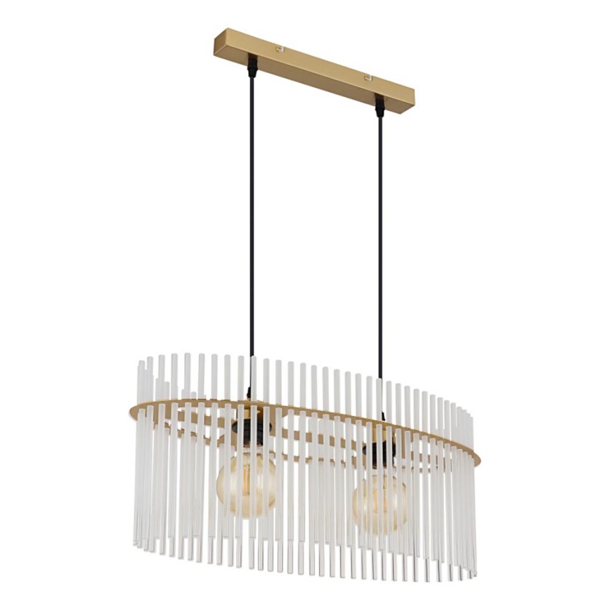 Globo - Candeeiro suspenso 2xE27/60W/230V dourado