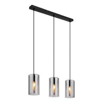 Globo - Candeeiro suspenso 3xE14/25W/230V preto