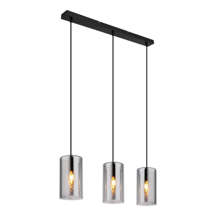 Globo - Candeeiro suspenso 3xE14/25W/230V preto