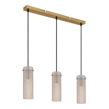 Globo - Candeeiro suspenso 3xE14/40W/230V dourado