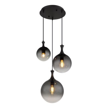Globo - Candeeiro suspenso 3xE27/10W/230V diâmetro 48 cm preto
