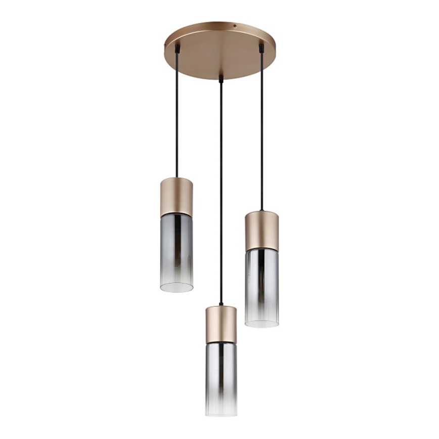 Globo - Candeeiro suspenso 3xE27/25W/230V bronze diâmetro 34 cm