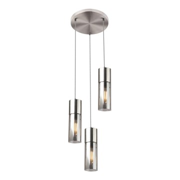 Globo - Candeeiro suspenso 3xE27/25W/230V diâmetro 30 cm cromado mate
