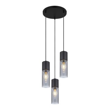 Globo - Candeeiro suspenso 3xE27/25W/230V diâmetro 30 cm preto