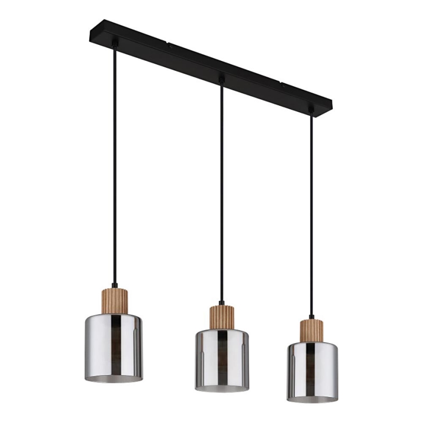 Globo - Candeeiro suspenso 3xE27/25W/230V preto